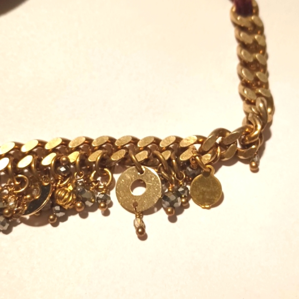 CHAN LUU COINS/CHARMS CHAIN VELVET NECKLACE - Picture 6 of 6